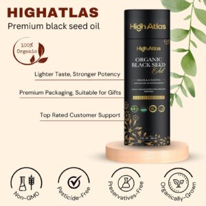 250ml bottle of cold-pressed black seed oil by High Atlas