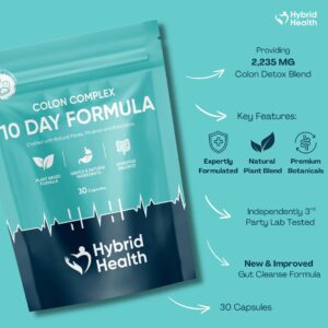 Packaging of 10 Day Rapid Colon Cleanse supplement with detailed information.