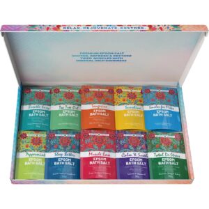 Luxury Natural Epsom Bath Salt Set - 10 Fragrance Packs