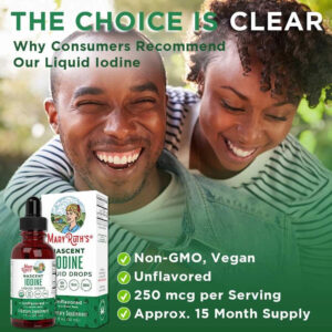 Mary Ruth's Iodine Drops with packaging and happy couple