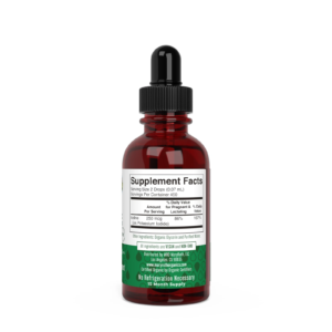 Bottle of Mary Ruth's Iodine Drops with supplement facts label.