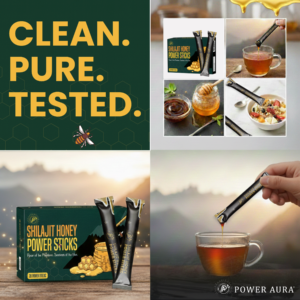 Shilajit Honey Power Sticks pack and usage in tea