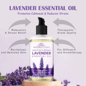 50ml pump bottle of pure lavender essential oil