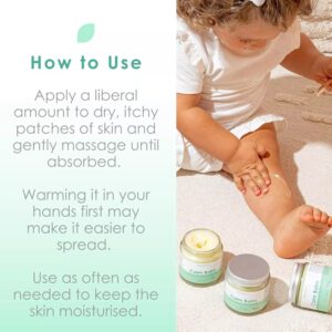 Child applying WildMint Calm Balm on leg