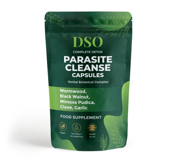 Herbal capsules for gut cleanse and colon support.