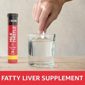 Effervescent Milk Thistle tablet being added to water