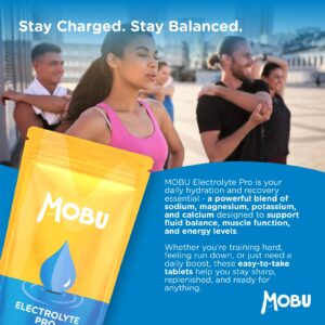 Electrolyte Pro Tablets packaging with people exercising in the background.