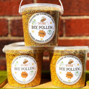 Three containers of Pure Bee Pollen, 700g each.