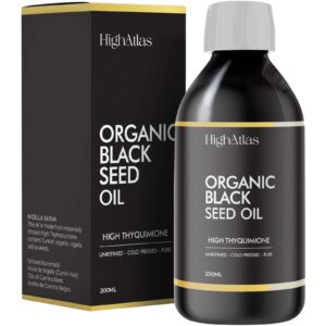Organic Black Seed Oil - 200ml Cold-Pressed Nigella Sativa (Extra Virgin, Unrefined)