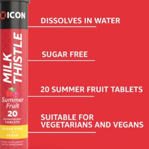 Milk Thistle effervescent tablet tube with summer fruit flavor.