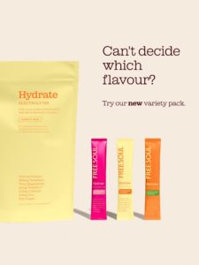 Hydrate electrolyte sachets taste and texture