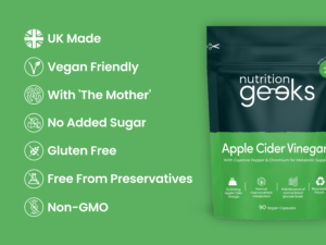 Apple Cider Vinegar+ UK made, vegan, with the mother, no added sugar