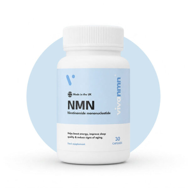 Pure NMN 500mg bottle, 30 high-strength vegan capsules