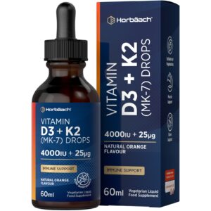 Vitamin D3 4000iu + K2 25ug Liquid Drops | Vegetarian