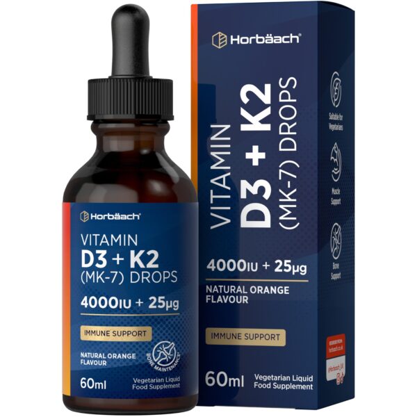 Vitamin D3 4000iu + K2 25ug vegetarian liquid drops - product image 1