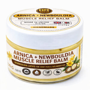 Arnica and Newbouldia body balm label