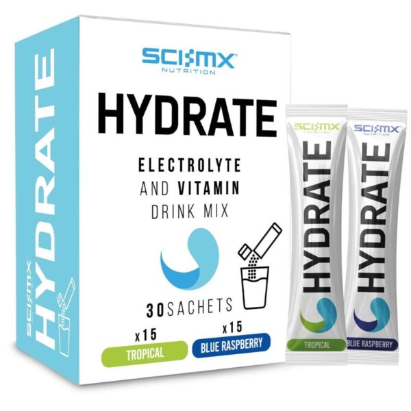Hydration electrolyte sticks 30 sachets tropical and blue raspberry - product image 1