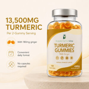 Turmeric and Ginger Gummies 13,500mg – 120 vegan orange gummies – product image 3