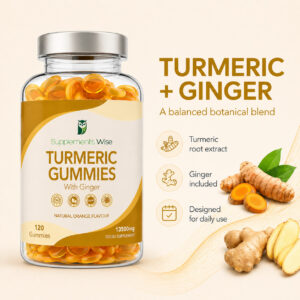 Turmeric and Ginger Gummies 13,500mg – 120 vegan orange gummies – product image 4