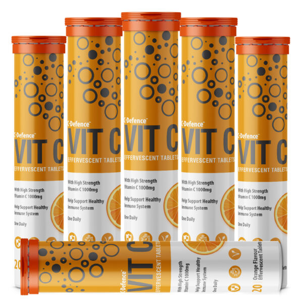 Vitamin C Effervescent Tablets 1000mg 120 orange tablets tube
